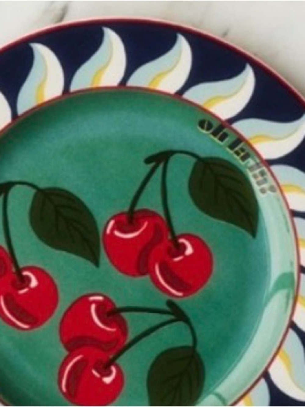 Anthropologie Multicolor Floral Dinner Plate
